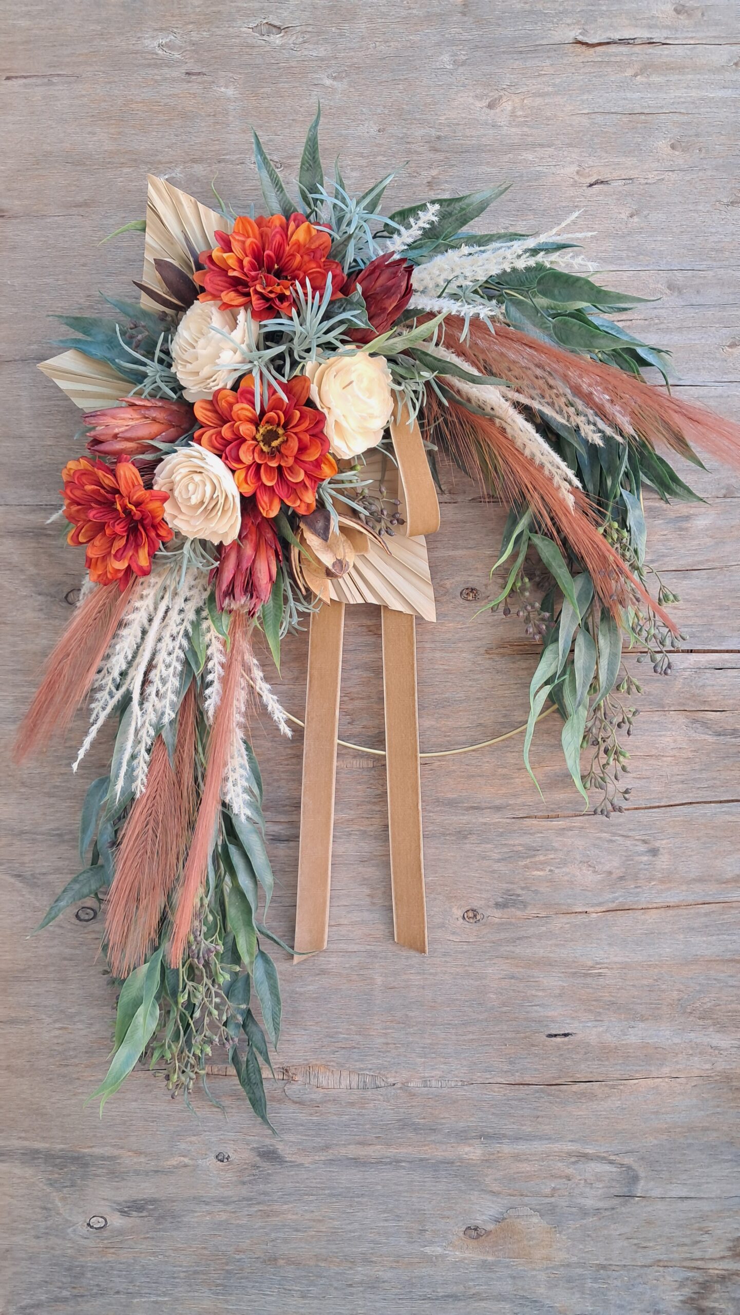 Boho Fall Wreath | Autumn Front Door Wreath with Pampas Grass - Image 6
