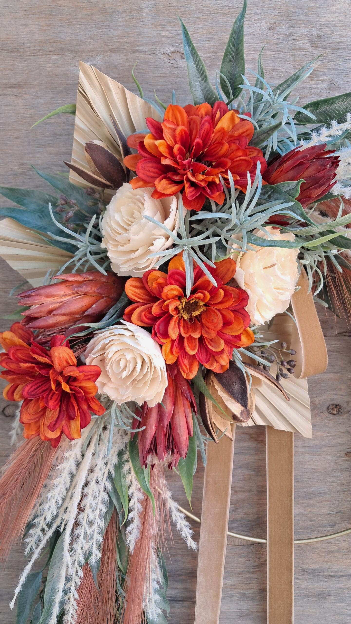 Boho Fall Wreath | Autumn Front Door Wreath with Pampas Grass - Image 5