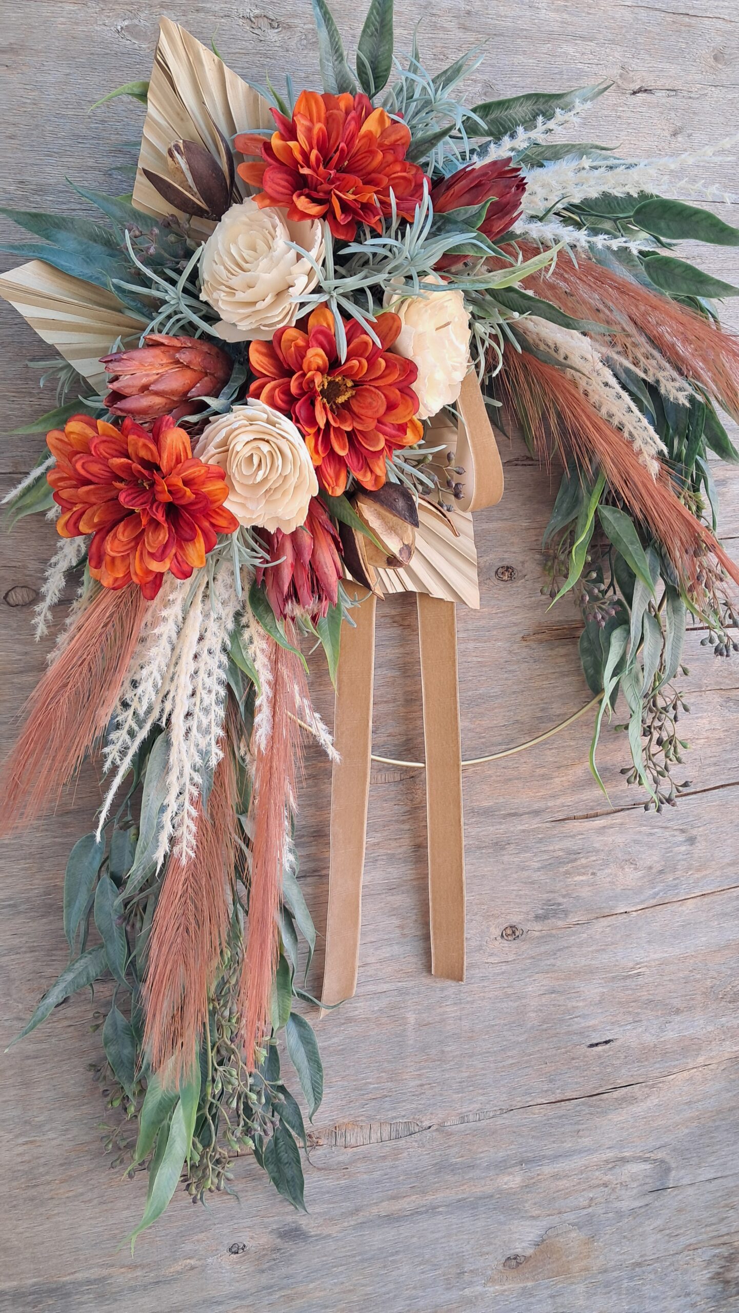 Boho Fall Wreath | Autumn Front Door Wreath with Pampas Grass - Image 2