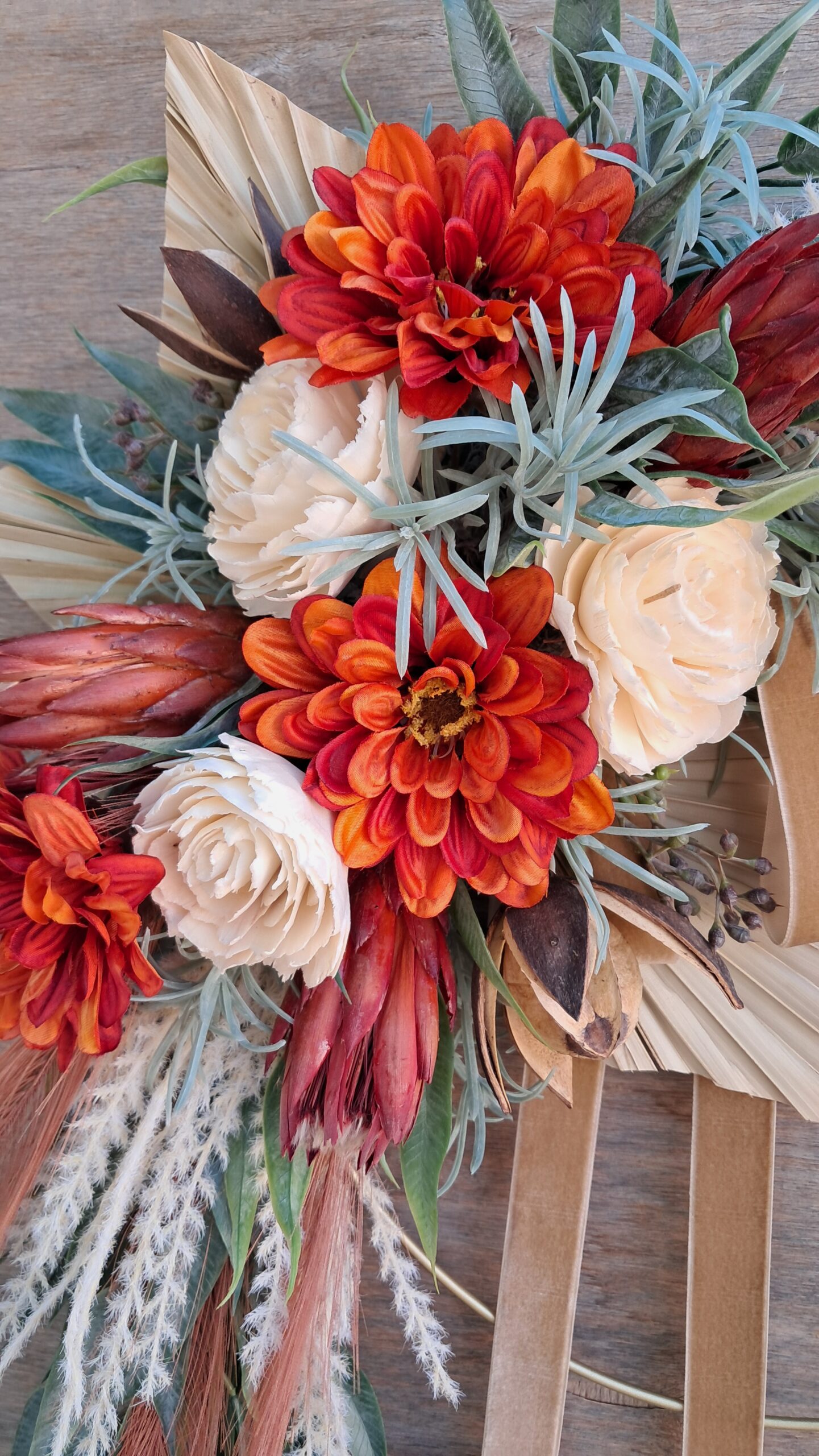 Boho Fall Wreath | Autumn Front Door Wreath with Pampas Grass - Image 4