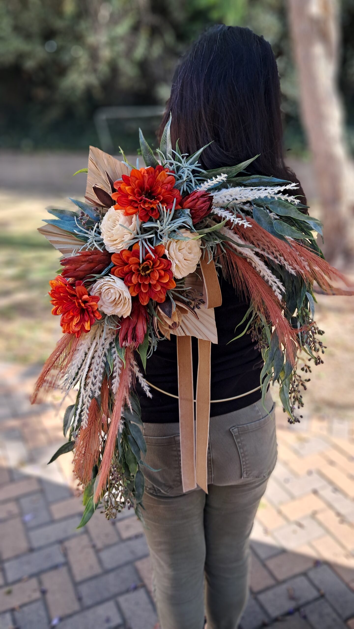Boho Fall Wreath | Autumn Front Door Wreath with Pampas Grass - Image 7