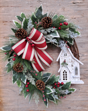 Rustic Church Holiday Wreath