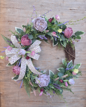 Rose and Peony Grapevine Wreath