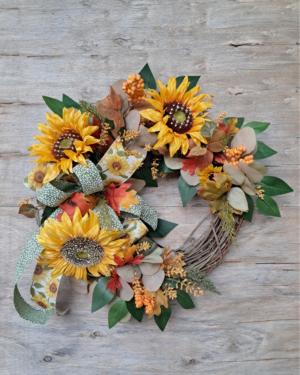 Sunflower Autumn Grapevine Wreath