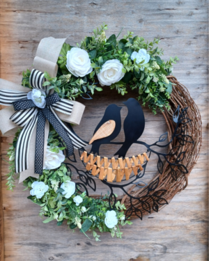 Farmhouse Love Birds Grapevine Wreath