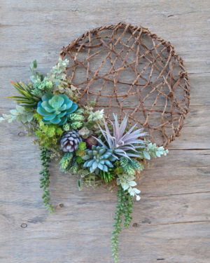 Boho Style Rustic Twig Succulent Wreath