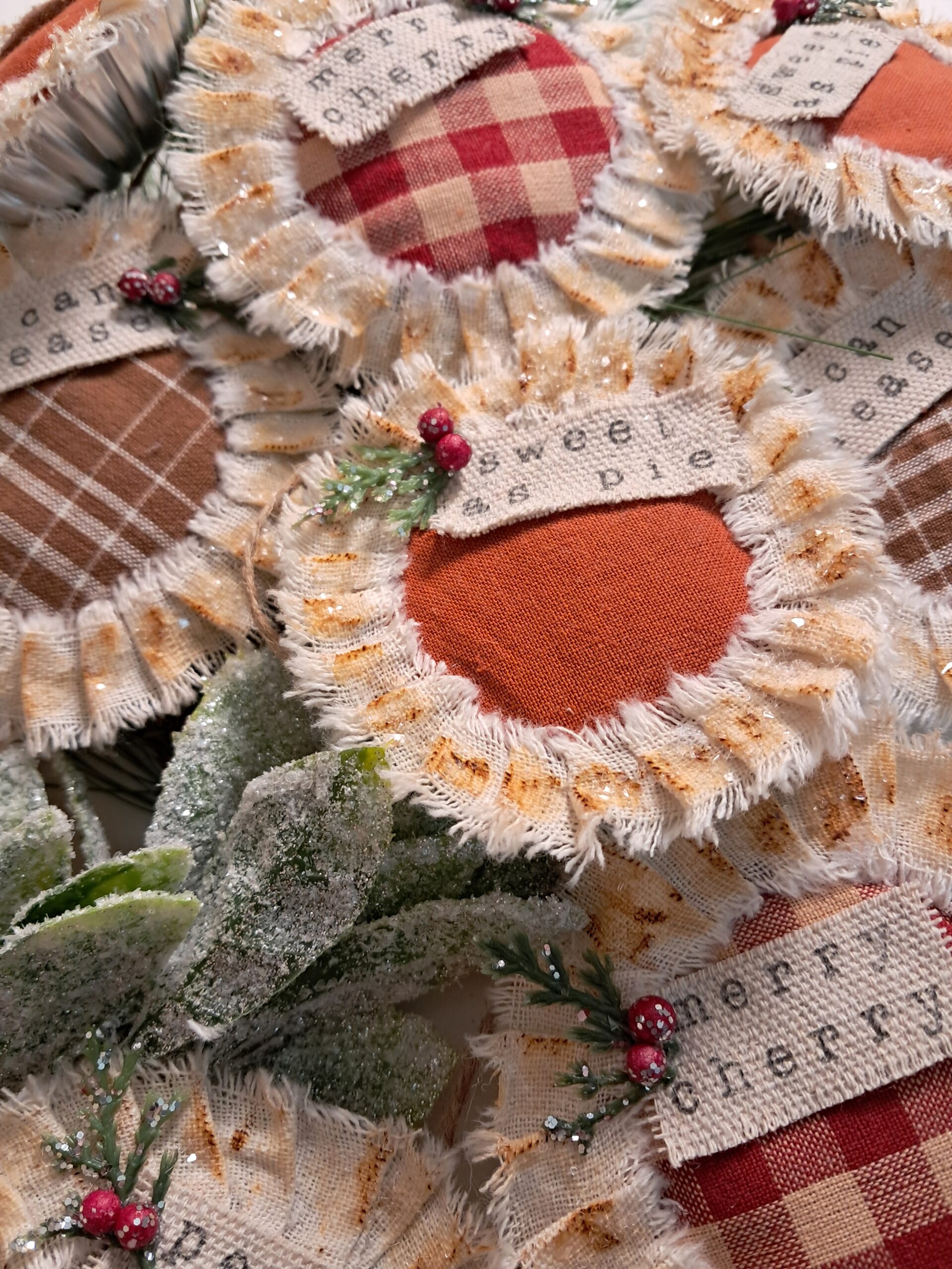 Handmade Christmas Pie Ornaments Set of 3 – Cherry, Pumpkin & Pecan - Image 5