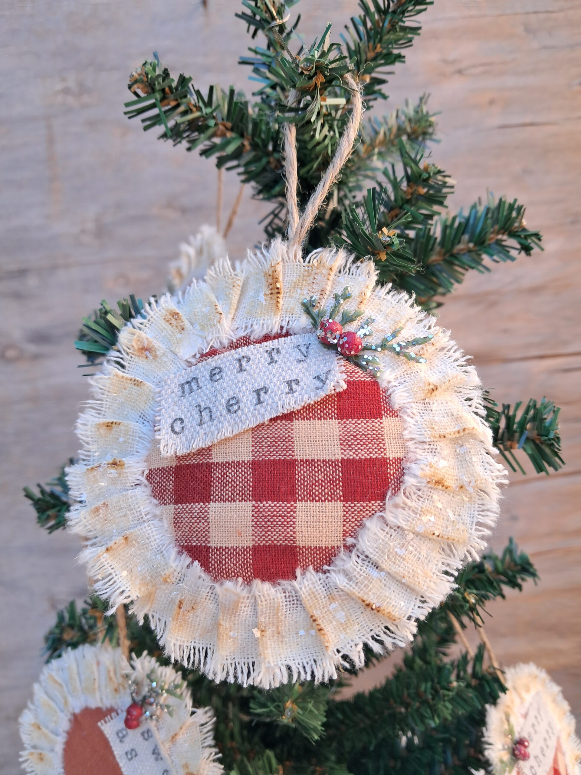Handmade Christmas Pie Ornaments Set of 3 – Cherry, Pumpkin & Pecan - Image 2